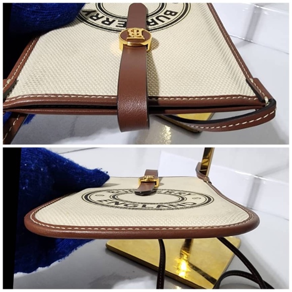 Authentic Burberry England sacoche canvas and calf leather crossbody bag Brown - Picture 10 of 14